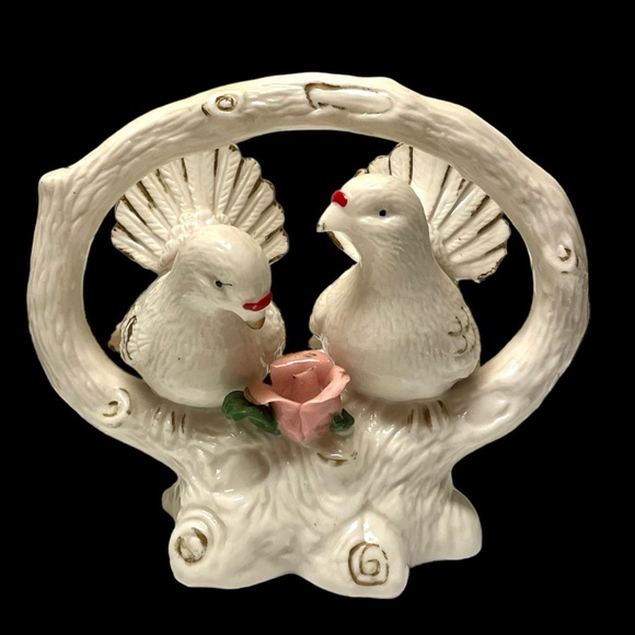 Vintage Other - Vintage porcelain ceramic white doves wedding baby cake topper soulmate Figurine
